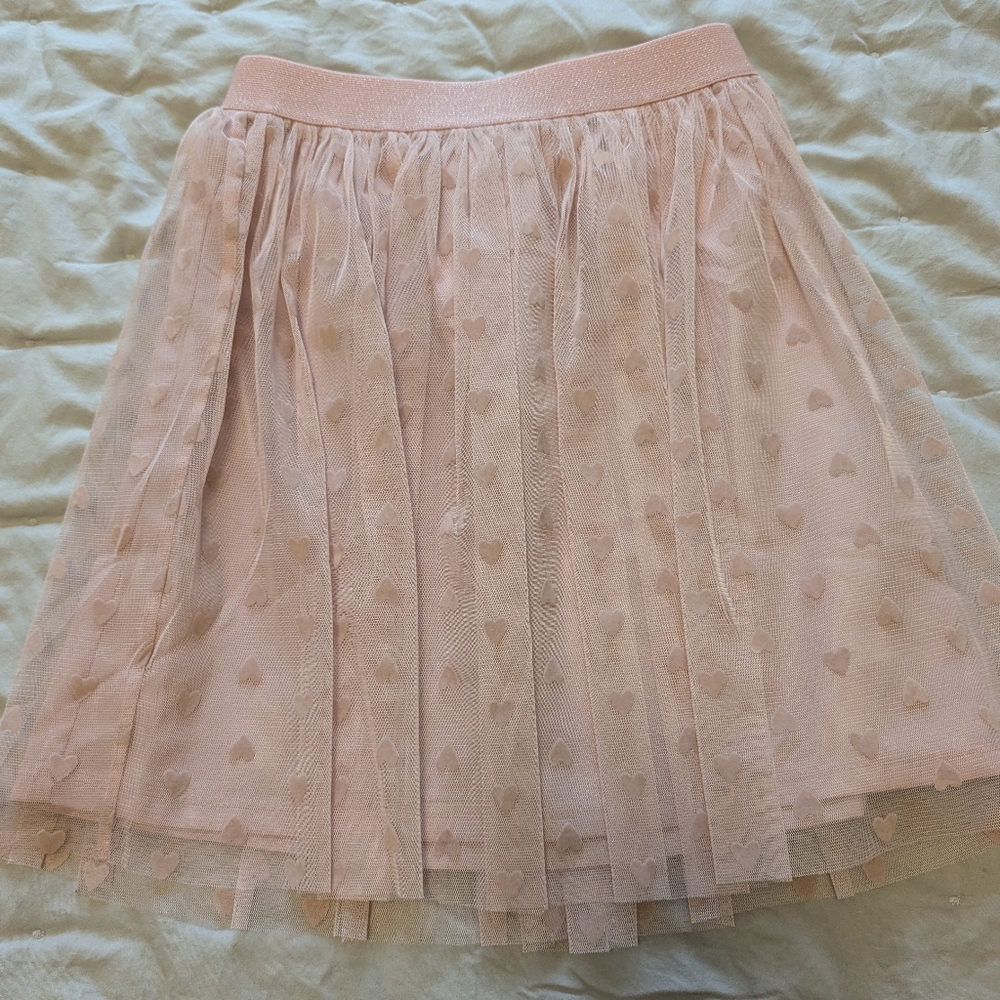 Crewcuts Pink Tulle Heart Skirt